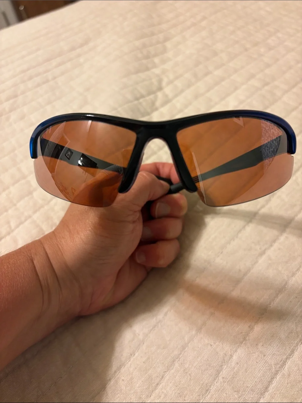 Maxx Sport Sunglasses in Blue with Amber Lens